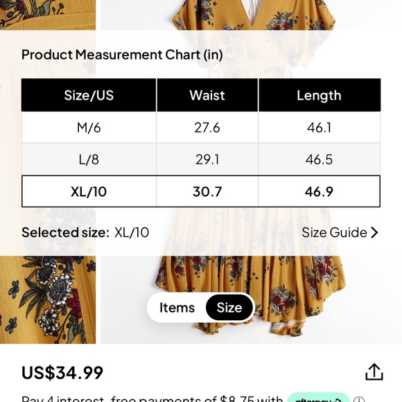 NWOT Floral Boho Zaful Dress - Picture 5 of 6